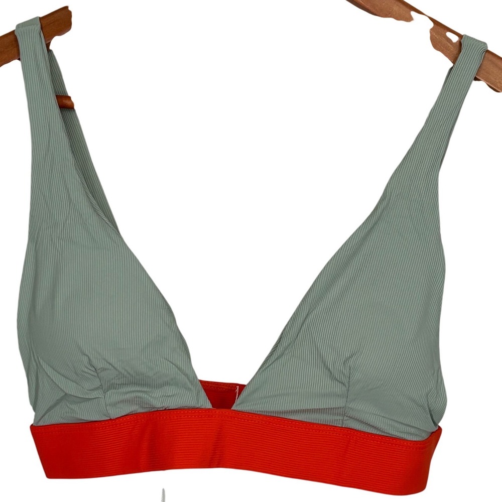 Kelly Cahill Collection Ribbed Bikini Swimsuit Top Padded w/Adjust‎ Strap XL NWT